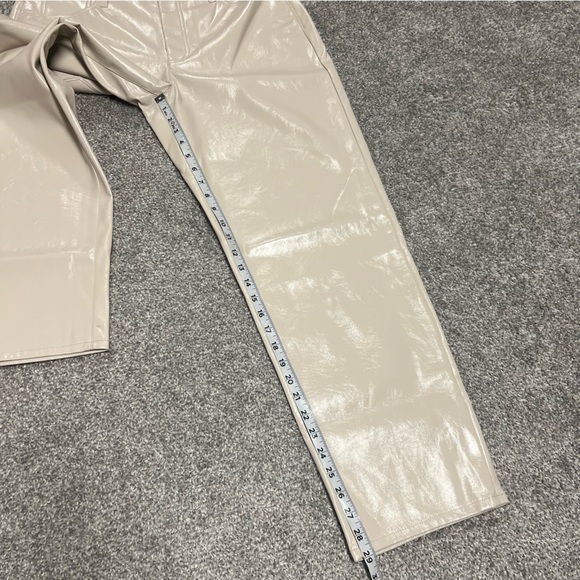 Madewell Pants Womens 31 Beige Perfect Vintage Straight Jean Faux Leather NEW - Picture 2 of 9